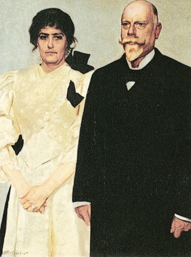 Portræt. Amalie Skram mente, at Harald Slott-Møllers maleri af parret får »regioner af indre forskelle« mellem Erik og Amalie Skram frem. 