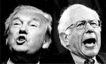 Polariseret. Det er superkapitalisten Donald Trump og socialisten Bernie Sanders, som nu sætter dagsordenen i USA. Den amerikanske forsker Robert Reich har skrevet en suveræn bog, som adresserer den samme dagsorden. Billedmontage. 