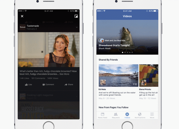 KONKURRENCE. Facebook synes ikke, YouTube skal have lov at sidde på toppen af online-videomarkedet alene. Derfor tester de nu nye, YouTube-agtige funktioner til deres smartphone-apps (Foto: PR/Facebook). 