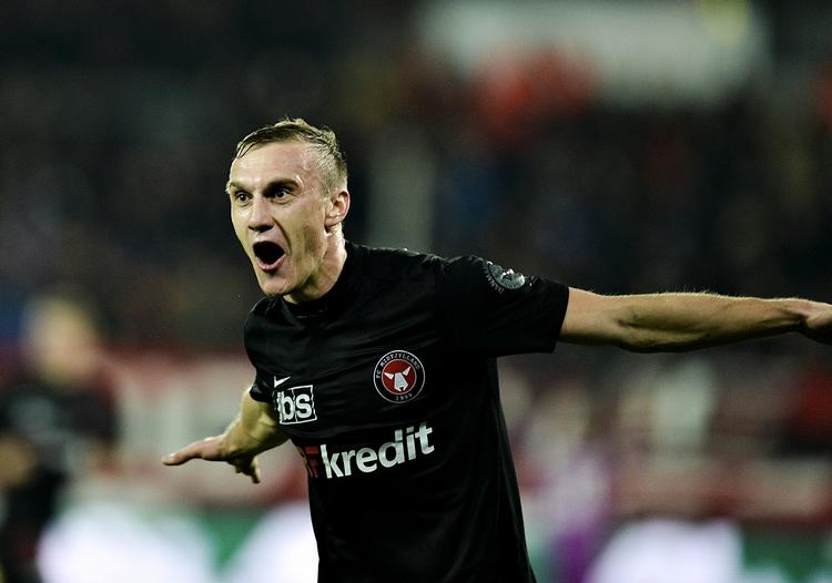 MÅLSCORER. Den indskiftede angriber Martin Pusic scorede sejrsmålet med blot fire minutter tilbage 