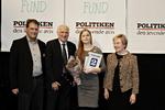 KÅRET. Da kajakroeren Emma Jørgensen i 2013 blev kåret som Årets Fund, blev Amalie Dideriksen nummer to i afstemningen og derfor hædret af Michael Andersen, Niels Nygaard og daværende kulturminister Marianne Jelved. 
