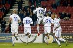1-0. Et kraftfuldt hovedstød sikrede Federico Santander den første scoring i Superligaen. 