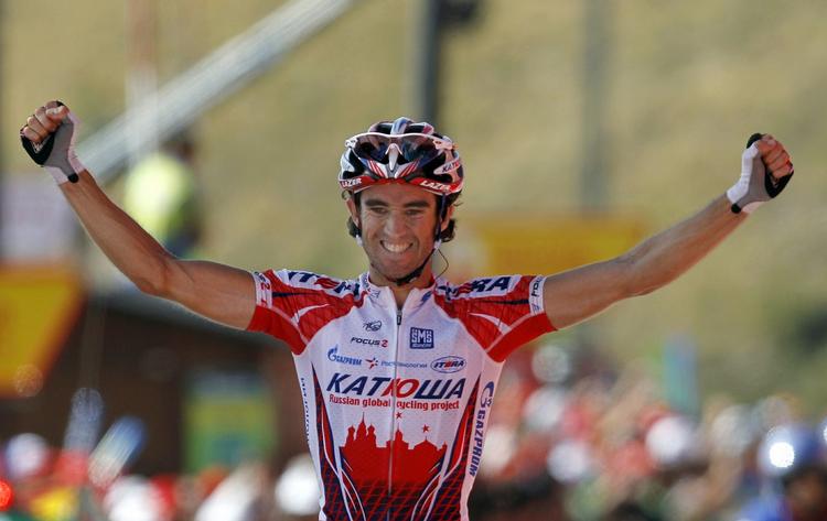 ETAPEVINDER. Tre gange har Daniel Moreno - som her i 2011 - været først over stregen i en etape i Vuelta a Espana. 