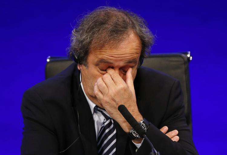 Såret. Michel Platinis forhåbninger om at blive Fifa-præsident fik et skud for boven. 