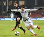 endelig. Federico Santander scorede langt om længe et superligamål for FCK, da han søndag gjorde det til 1-0 mod Hobro. Foto: Lars Poulsen/Polfoto 