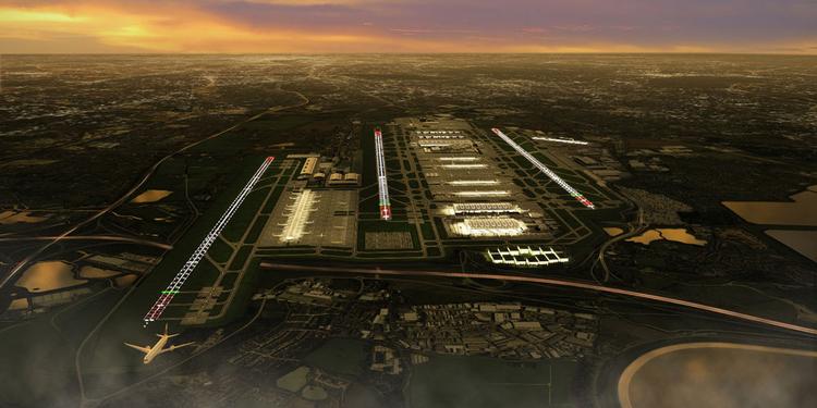 Knudepunkt. Londons store lufthavn Heathrow kører på næsten maks. kapacitet. Nu har lufthavnen foreslået en udvidelse med en ekstra bane (længst til venstre i billedet). 
