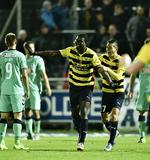 MÅLSCORER. Med to mål var Mayron George helt forrygende i sejren over AGF - indtil han udgik med en skade efter en time. 