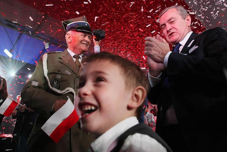 sejrsstemning. Tilhængerne af partiet Lov og Tetfærdighed tog ved en fest i Warszawa forleden forskud på den forventede valgsejr. 