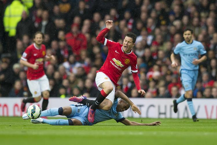Klassiker. Det er tredje gang i karrieren spanske Ander Herrera er med i derbyet mellem United og City, der har været afviklet 169 gange siden 1881. 
