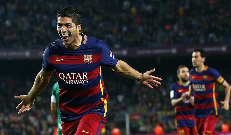 HATTRICK. Efter Eibar havde været foran, scorede Luis Suarez tre gange for FC Barcelona. 