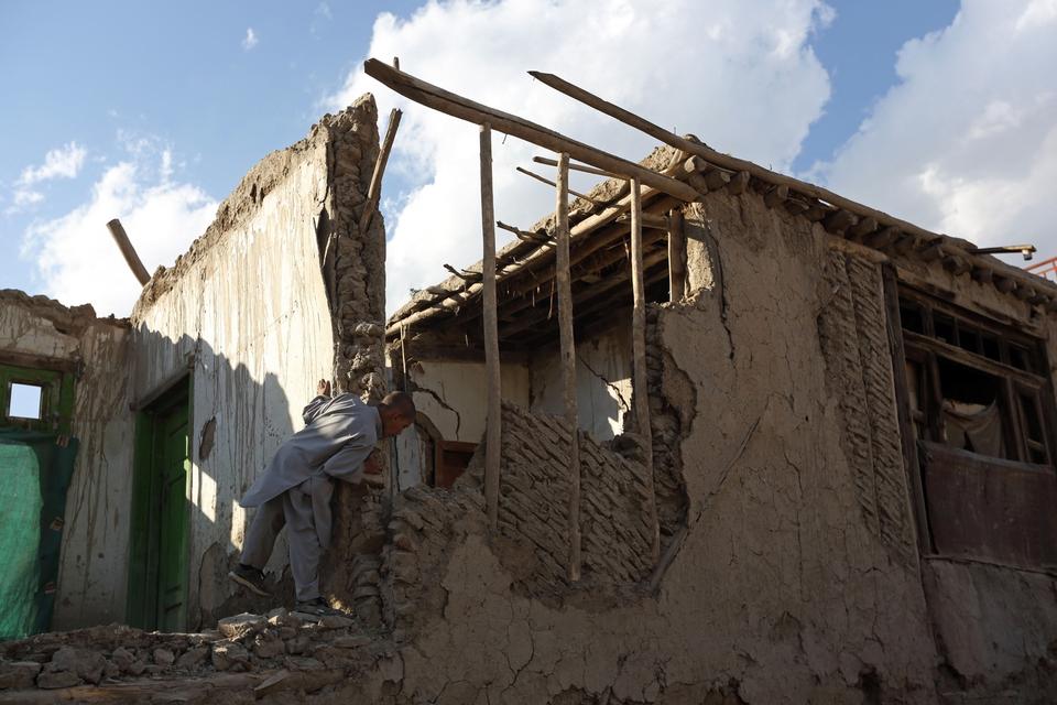 Et ødelagt hus i Takhar-provinsen i Afghanistan. 