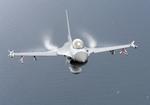 Derudad. F-16-fly fotograferet under en øvelse for et par år siden,. 