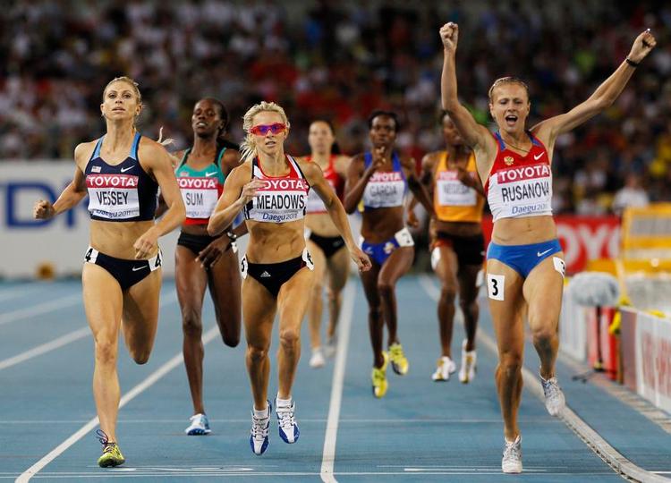 DOPET. I 2011 vandt Julia Stepanov (th) – dengang Rusanova – en VM-semifinale ved hjælp af doping. 