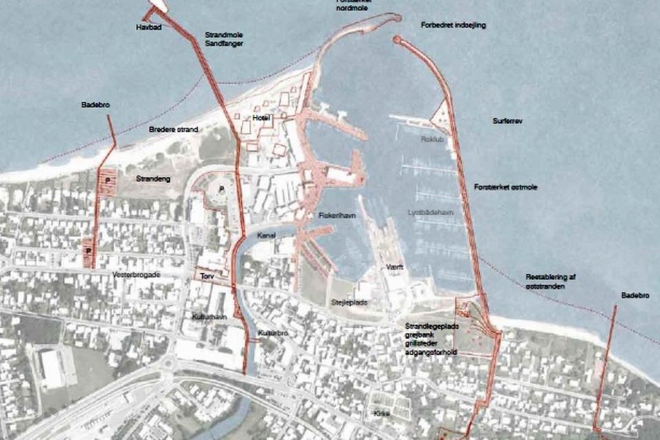 I Gilleleje skal moler forlænges og udstyres med badebroer, et havbad og et aktivitetsområde. Det hele under det engelsksprogede projektnavn New Nordic Coast - Ny Nordisk Kyst. 