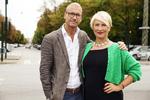Stefan Larsson og Vibeke Windeløv  blev i 2014 udpeget til lede Betty Nansen Teatret.  I år er deres første sæson. Her ses de på Frederiksberg Alle, hvor teatret ligger. 