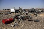 Flystyrt. Rester fra flyet på den egyptiske Sinai-halvø. 
