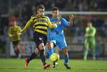 AFBRÆNDERE. Både Jacob Tjørnelund (tv.) og Emiliano Marcondes (th.) havde nærgående afslutninger, da FC Nordsjælland gav holdene lige over stregen en hjælpende hånd ved at besejre bundholdet. 