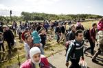 Flugt. Politiet skønner, at der der kommet  56.600 migranter og flygtninge til Danmark siden 6. september i år. Her er det  Rødbyhavn. 