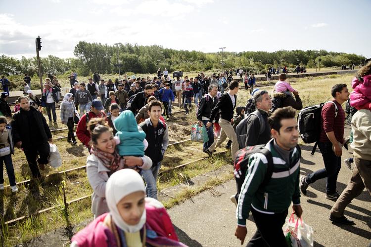 Flugt. Politiet skønner, at der der kommet  56.600 migranter og flygtninge til Danmark siden 6. september i år. Her er det  Rødbyhavn. 
