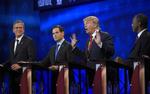 Debat. Fra venstre Jeb Bush, Marco Rubio, Donald Trump og Ben Carson. 