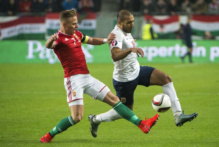 Nederlag. Norge tabte 2-1 ude mod Ungarn og efter et nederlag på 0-1 hjemme formåede landet ikke at kvalificere sig til næste års EM-slutrunde i Frankrig. 