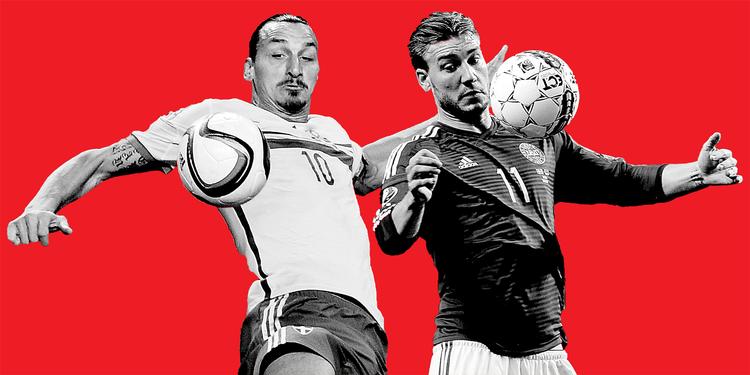 stormøde. Det kan vel næppe kaldes 'giganternes møde' mellem Zlatan Ibrahimovic og Nicklas Bendtner, når Sverige og Danmark tørner sammen tirsdag aften. Men det er fra de to store angribere at målene burde komme. 