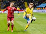 Okay. Emil Forsberg voldte det danske forsvar store problemer i lørdags. Foto: Gonzales Photo/Polfoto 