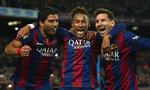 Målmaskine. Suárez (tv), Neymar og Messi kan tidligt på sæsonen distancere ærkerivalerne med seks point. 