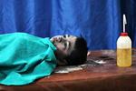Såret. En dreng er indlagt på et felthospital efter et angreb i Aleppo. 