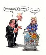 EU-afstemning. Ja eller nej? Tegning: Roald Als 