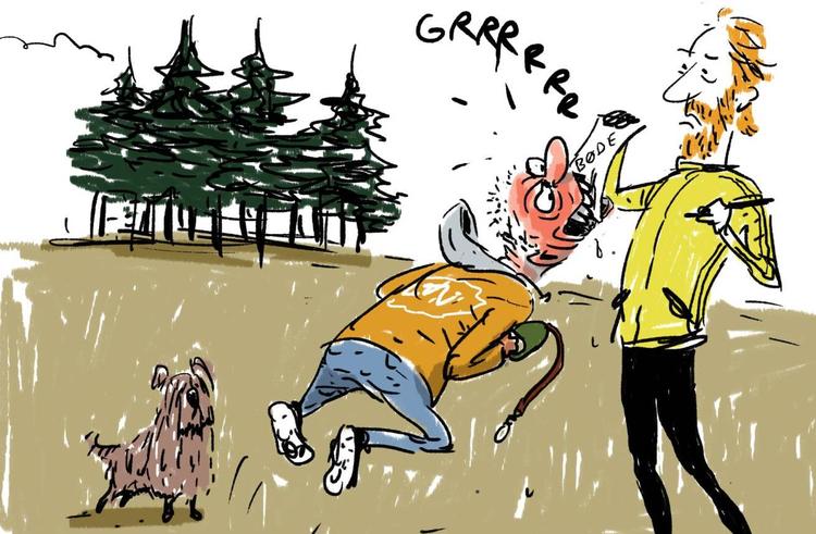 Bøde. Hundeluftere bliver ofte rigtig »knotne«, når de får en politianmeldelse for at lufte uden snor i skoven. Men det hjælper, siger skovrider. 