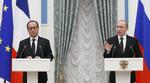 Alliance. Den russiske præsident  Vladimir Putin (til højre) og hans franske kollega, Francois Hollande, på pressemødet i Moskva til aften. 