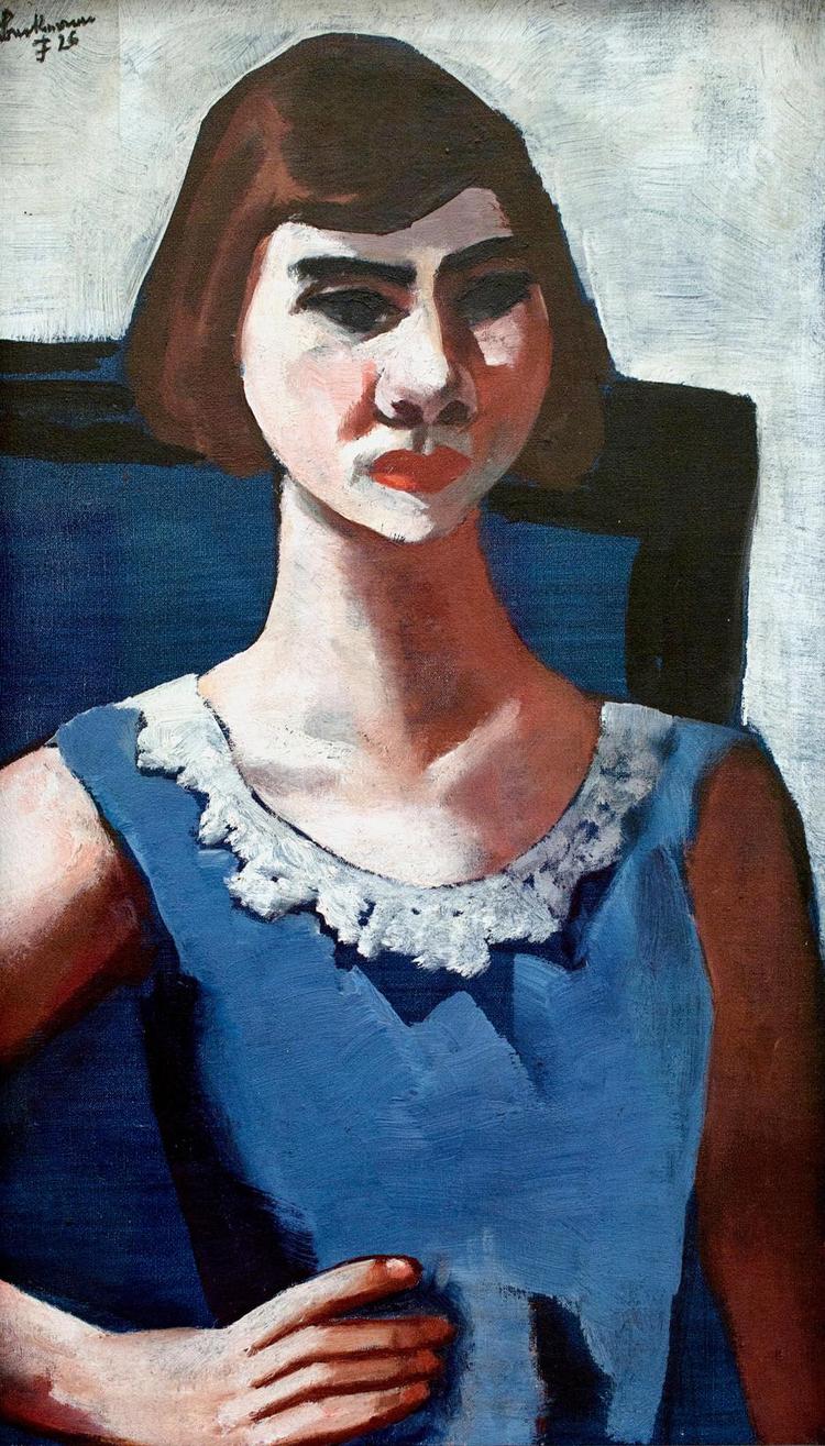 Stjålet. Et af de værker, amerikanerne gerne ser kommer tilbage til efterkommere af de oprindelige ejere, er 'Quappi i blåt' af Max Beckmann. Udsnit. 