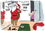 Hoho. HVordan taler man med sine børn om julemanden? Tegning: Mette Dreyer. 