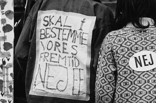 DEMO. Nej-sigere demonstrerer under folkeafstemningen om Danmarks indtræden i EF den 2. oktober 1972. 