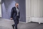 Lars Løkke Rasmussen ved sit pressemøde i Spejlsalen, efter det stod klart, at danskerne har stemt nej. 