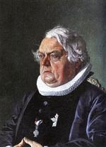 MAGTFULD. Ditlev Gothard Monrad, født 24. november 1811, skrev i store træk Grundloven, som blev vedtaget under krigen i 1849 og var som regeringsleder under krigen i 1884 ansvarlig for de vigtigste beslutninger. Niels Wivels maleri fra 1874 af den aldrende Monrad hænger stadig i Monrads bispegård i Nykøbing Falster, hvor han døde 28.marts 1887. 