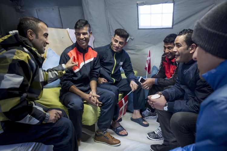 Bolig. Flygtninge i teltlejren i Thisted. 