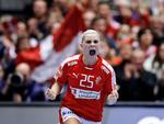 Jubel. Danmarks Trine Østergaard jubler efter en scoring. 
