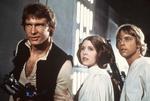 Legendarisk. Harrison Ford, Carrie Fisher og Mark Hamill fra Star Wars i 1977 som hhv. Han Solo, Leia og Luke Skywalker. 