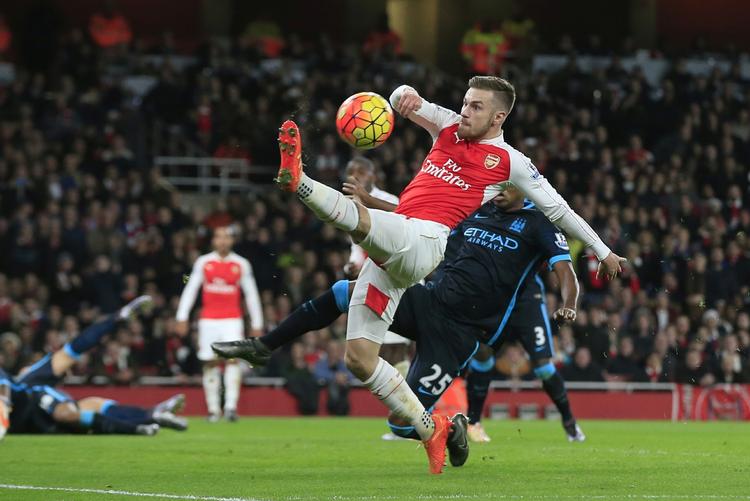 Boldtæmmer. Arsenal's Aaron Ramsey i aktion. 