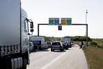 Kø ved Øresundsbroen i Sverige
