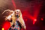 Superstar. Sanne Salomonsen har i flere årtier været en af dansk rockmusiks absolutte stjerner. Her optræder hun ved en koncert under Skanderborgfestivalen. 