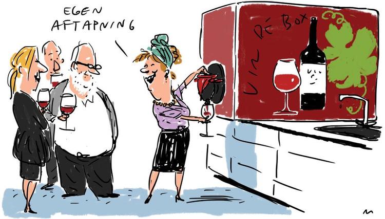 Populært. Cirka 8 millioner bag-in-box vin tapper virksomheden Globus Wine årligt på fabrikken i Brøndby. 