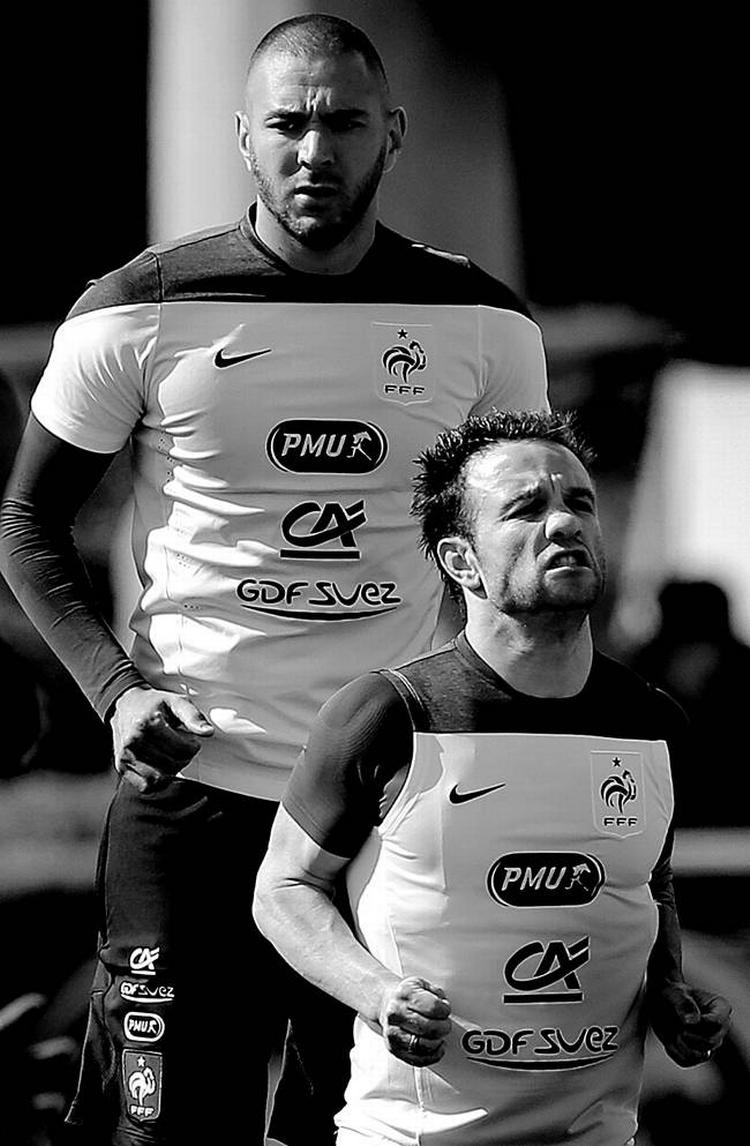 TRæning. Valbuena (th) og Benzema er to vigtige brikker på det franske landshold, som har planer om at vinde EM til sommer. 