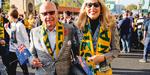 PAR. Mr Rupert Murdoch og Miss Jerry Hall ses her ankomme til finalen i Rugby World Cup. 