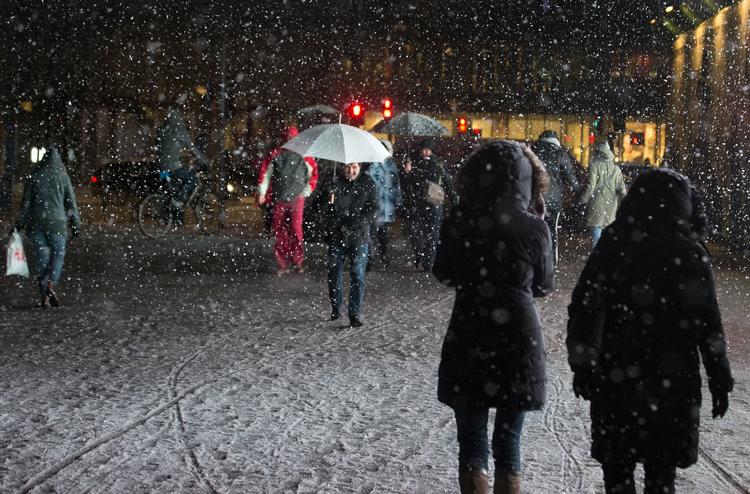 Snevejr. København har i flere omgange været ramt af kortvarigt snevejr siden nytår. (Arkivfoto). 