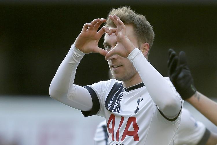 GLÆDE. Christian Eriksen viste flot fremgang i hjemmekampen for Tottenham mod Sunderland. 