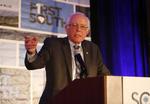 Udfordrer. Bernie Sanders har overrasket mange ved at presse Hillary Clinton i flere målinger. 