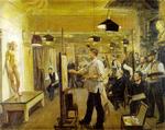 Nøgenstudie. Mange af Fynboerne fik timer hos Kristian Zahrtmann i København. Poul S. Christiansen, der malede 'Zahrtmanns malerskole' i 1899, var en af dem. 